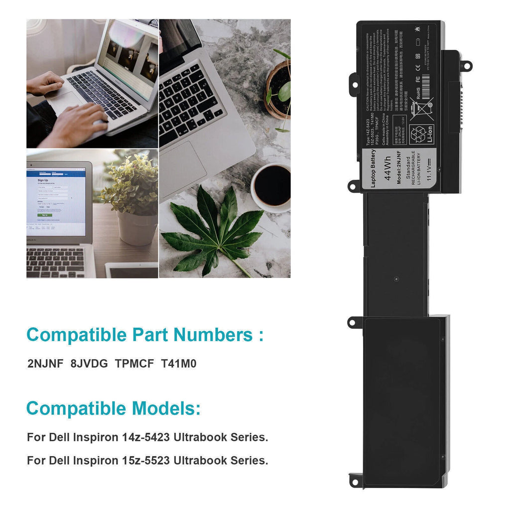 Battery 2NJNF for Dell Inspiron 14z-5423 15z-5523 Ultrabook with Free Tools 44Wh