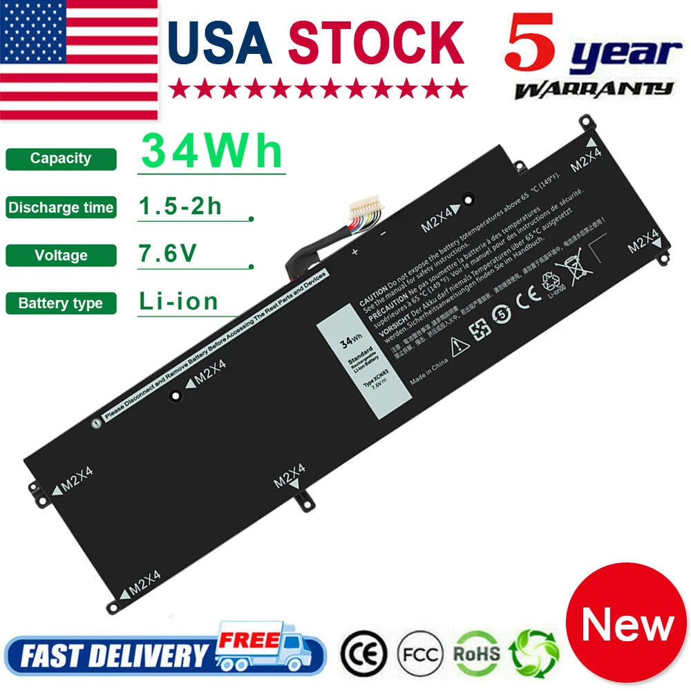 P63NY Battery For Dell Latitude XPS 13 7370 7370 N3KPR 4H34M 04H34M XCNR3