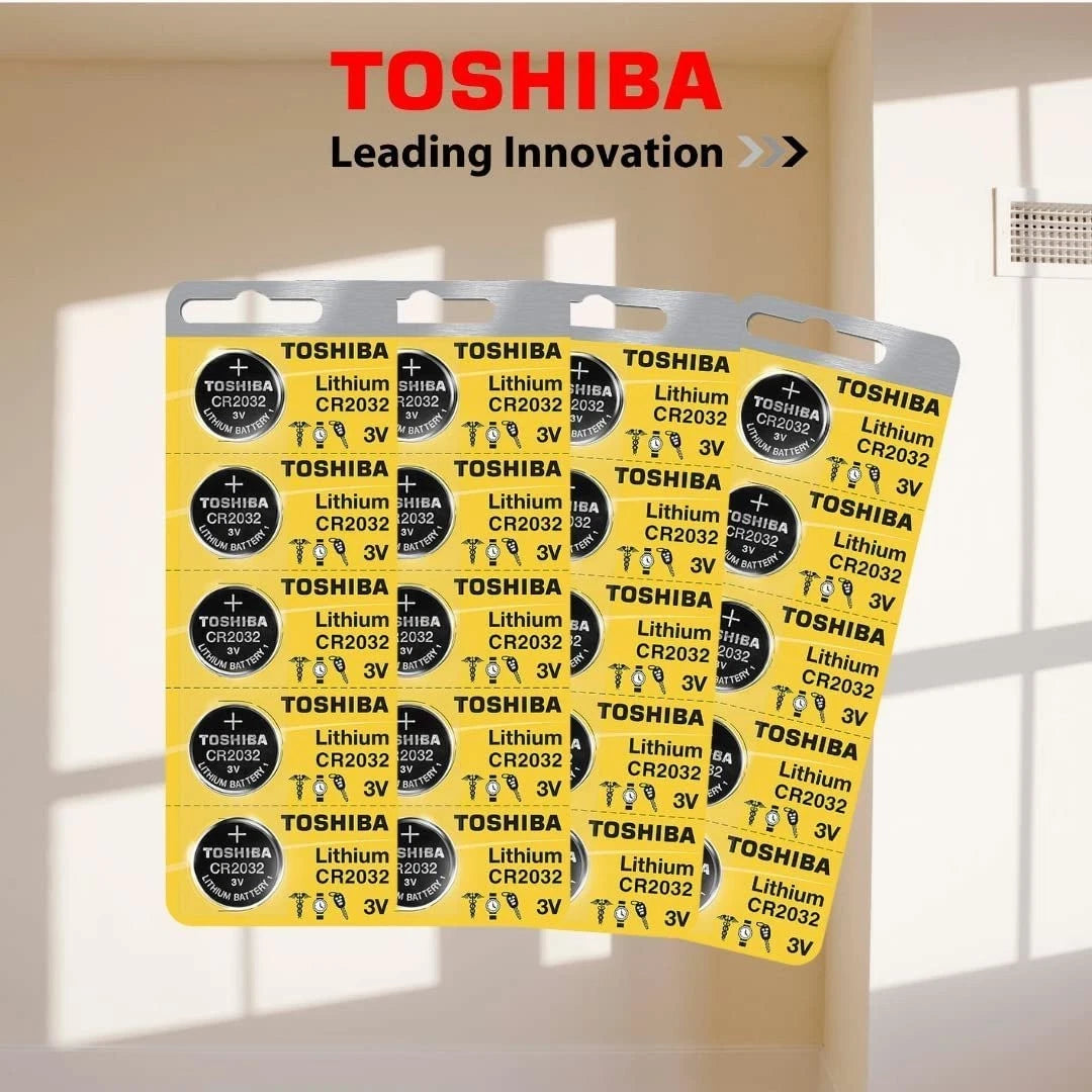 Toshiba CR2032 Battery 3V Lithium Coin Cell (50 Batteries)