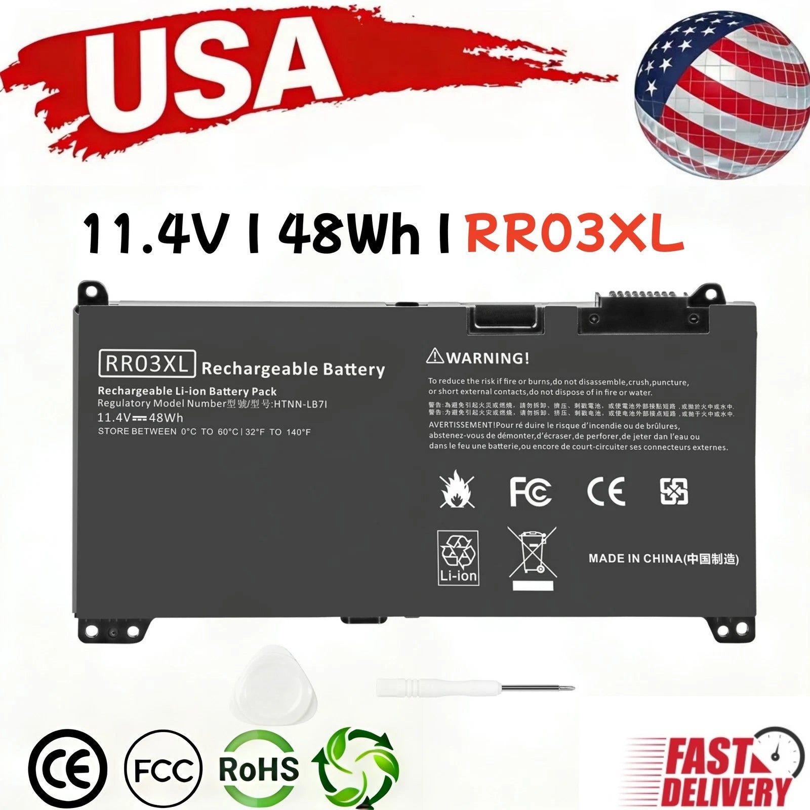 RR03XL Battery 851477-541 For HP ProBook 440 450 470 G4 G5 Series HSTNN-LB7I