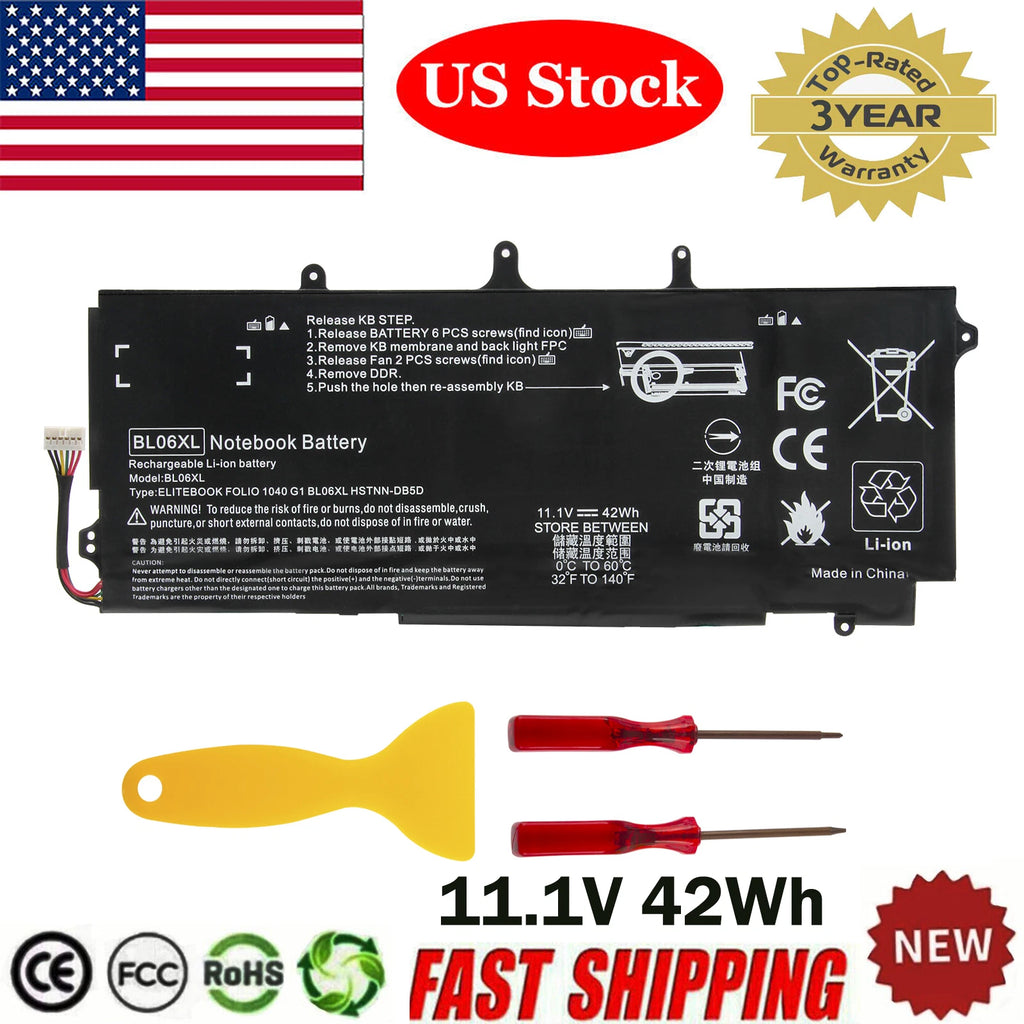 BL06XL Spare Battery for HP EliteBook Folio 1040 G1/G2 722236-1C 722297-001 US