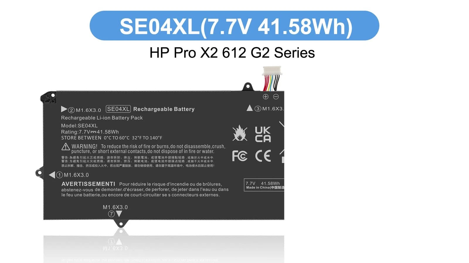 SE04XL Battery for HP Pro X2 612 G2 860724-2B1 HSTNN-DB7Q 860724-281 41.58Wh US