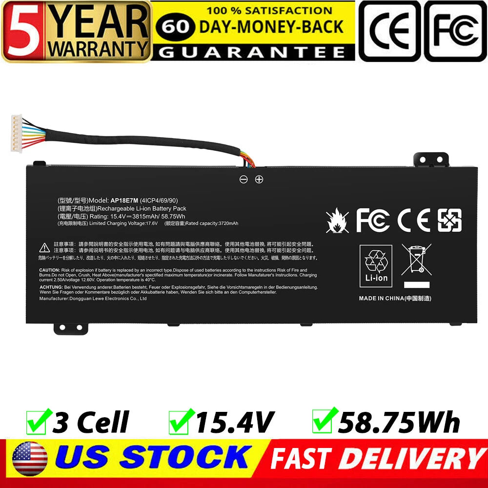 AP18E7M AP18E8M Battery For Acer Nitro 5 7 AN515-54 AN715-51 AN515-55