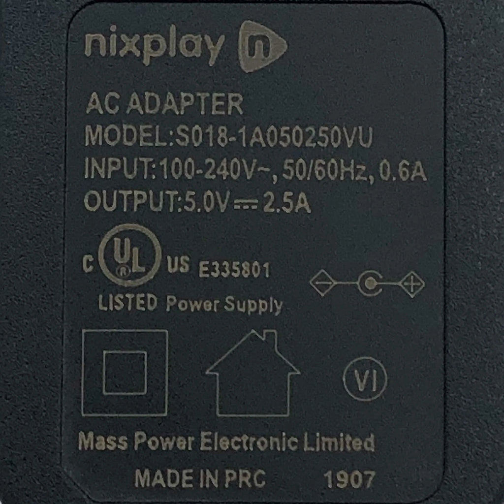 NEW Genuine Nixplay 5V Adapter Charger for Wi-Fi Digital Frame W10G W08F W10K