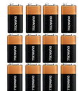 12 Pack Duracell 9V Coppertop Long Lasting Alkaline Battery