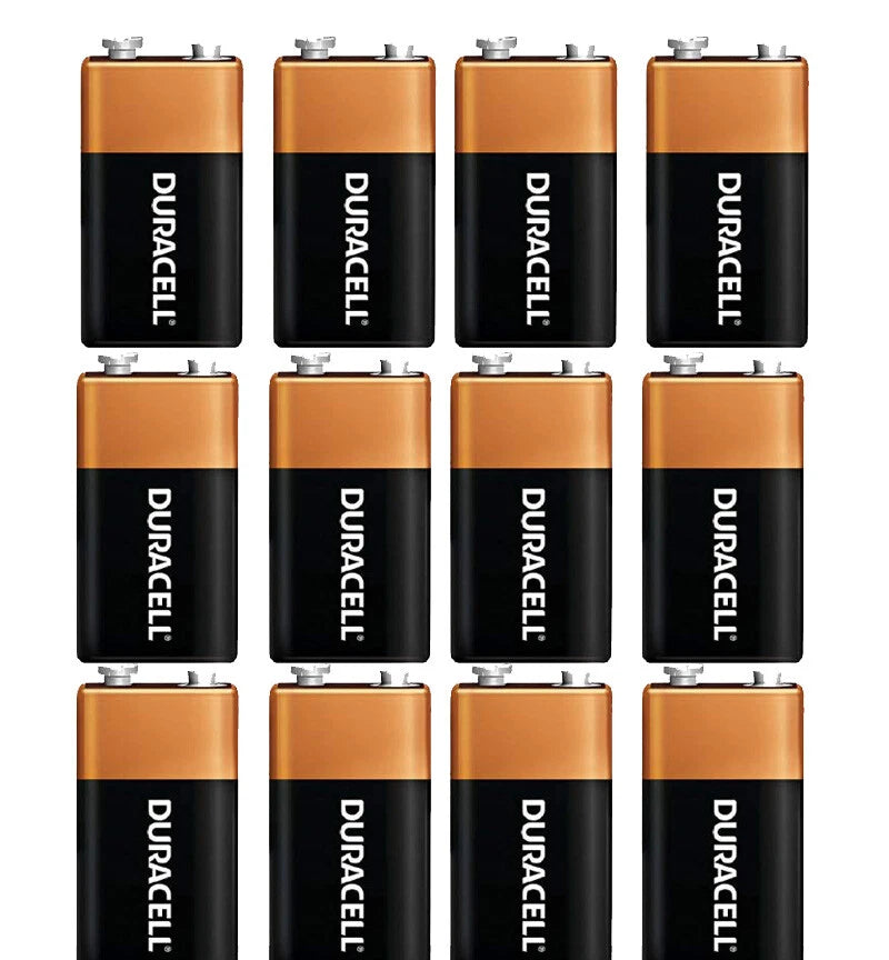 12 Pack Duracell 9V Coppertop Long Lasting Alkaline Battery