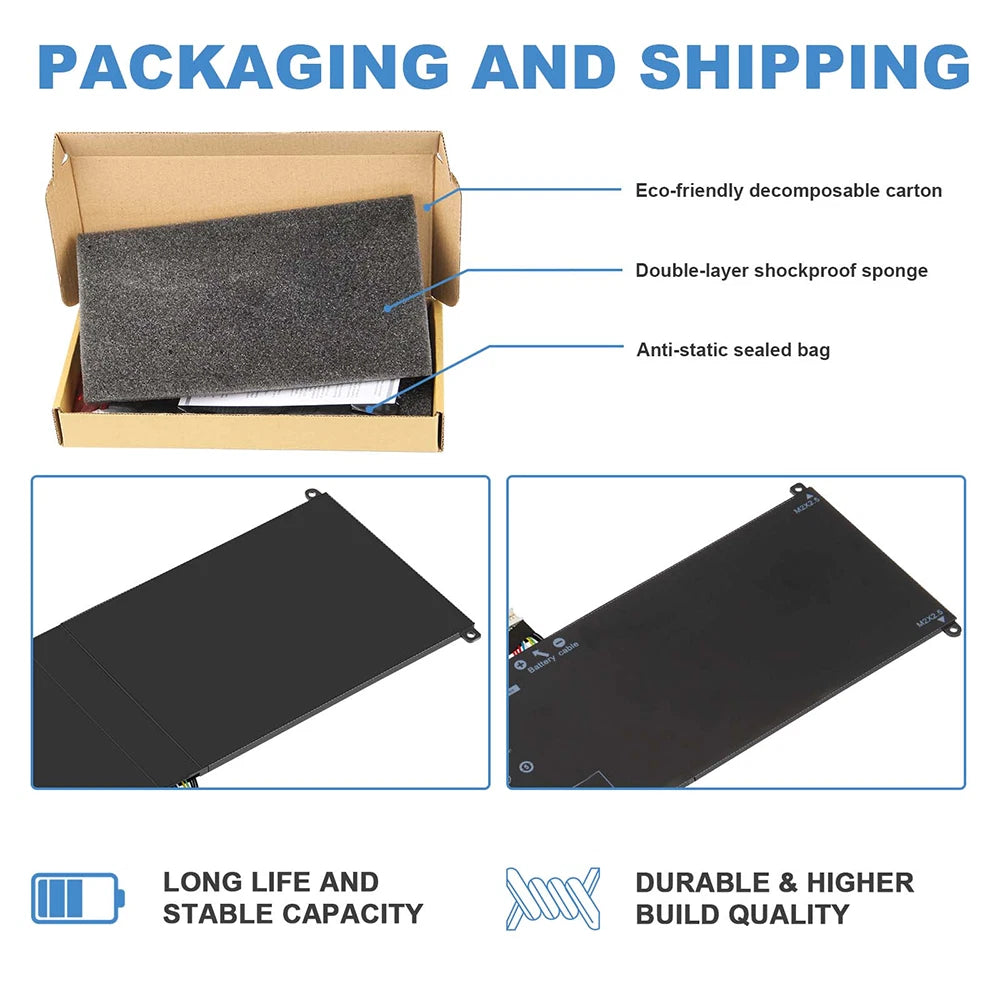 7VKV9 New Battery for Dell XPS 12 7000 7275 9250 Latitude 12 7275 Series 30Wh