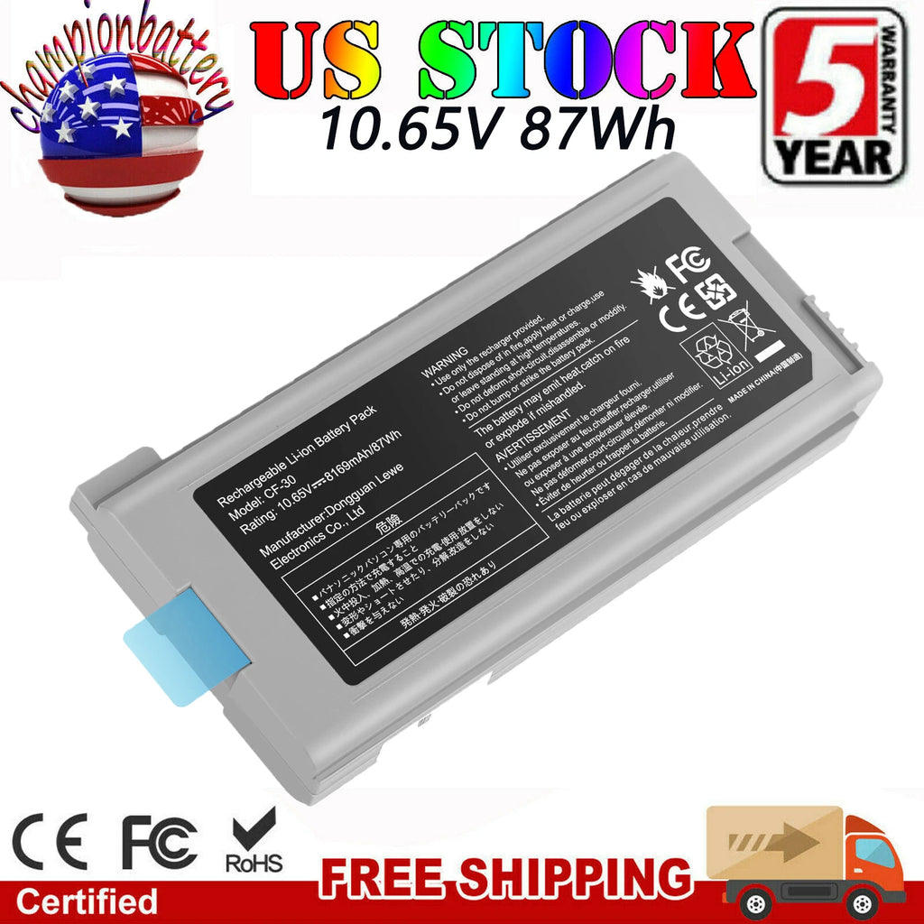 CF-30 Battery for Panasonic Toughbook CF-31 CF-53 CF-VZSU46S CF-VZSU71U 8550mAh