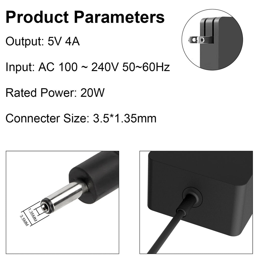 AC Adapter Laptop Charger Power for Lenovo ideaPad 100S-11IBY 80R2 5V 4A 20W US