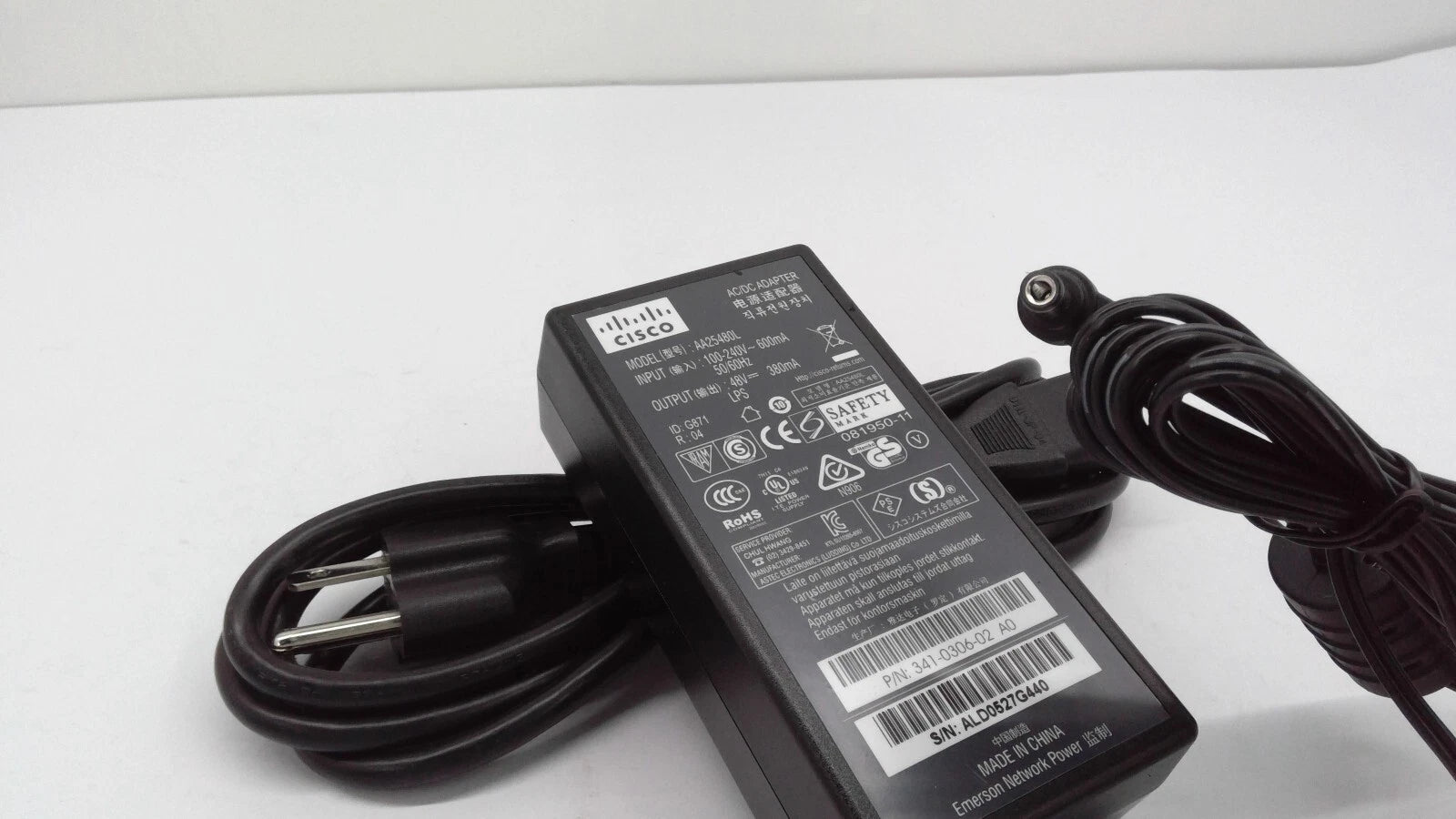 Cisco AA25480L AC Adapter Power Supply Cord Charger P/N:341-0306-02 48V 380mA