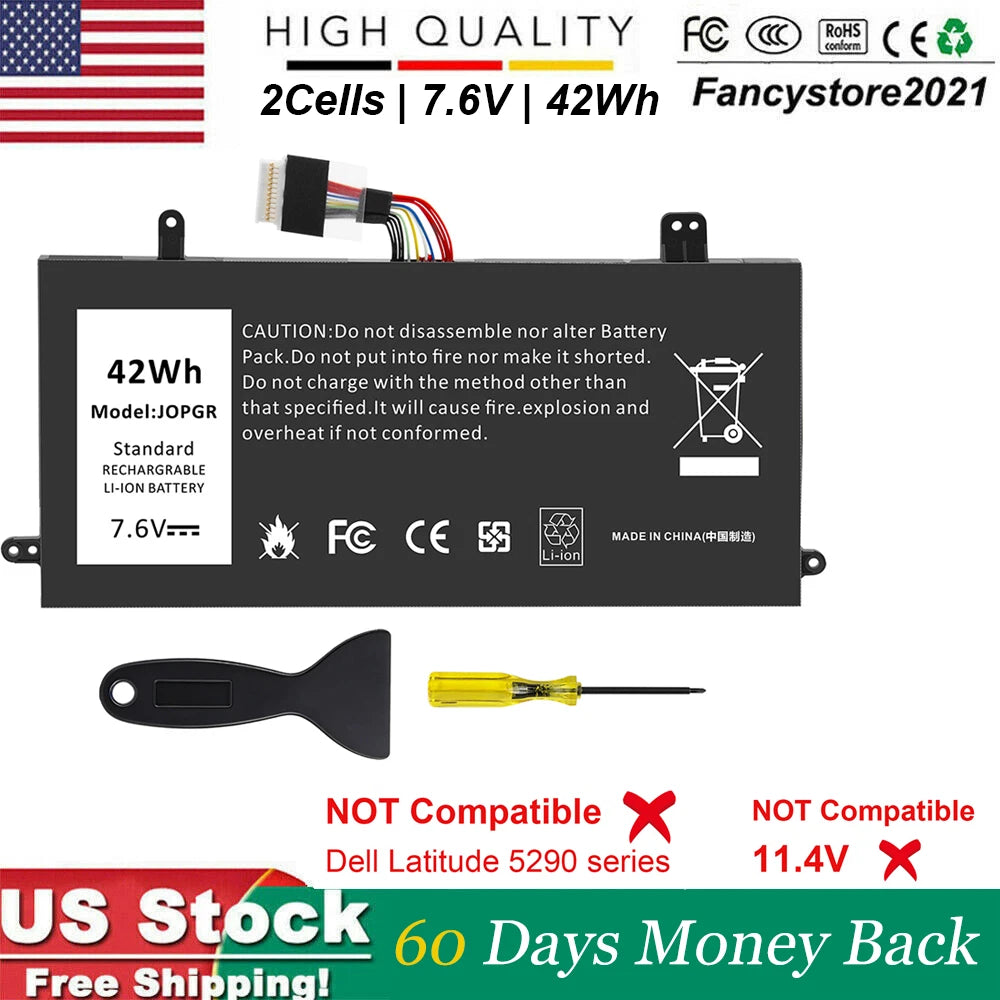 42Wh J0PGR JOPGR Battery For Dell Latitude 5285 5290 2-in-1 1WND8 T17G T17G001