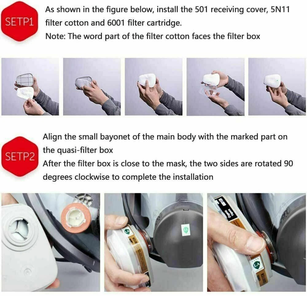 6001CN Organic Vapor Respirator Filters Cartridge For 6300 7000 7502 Gas Mask