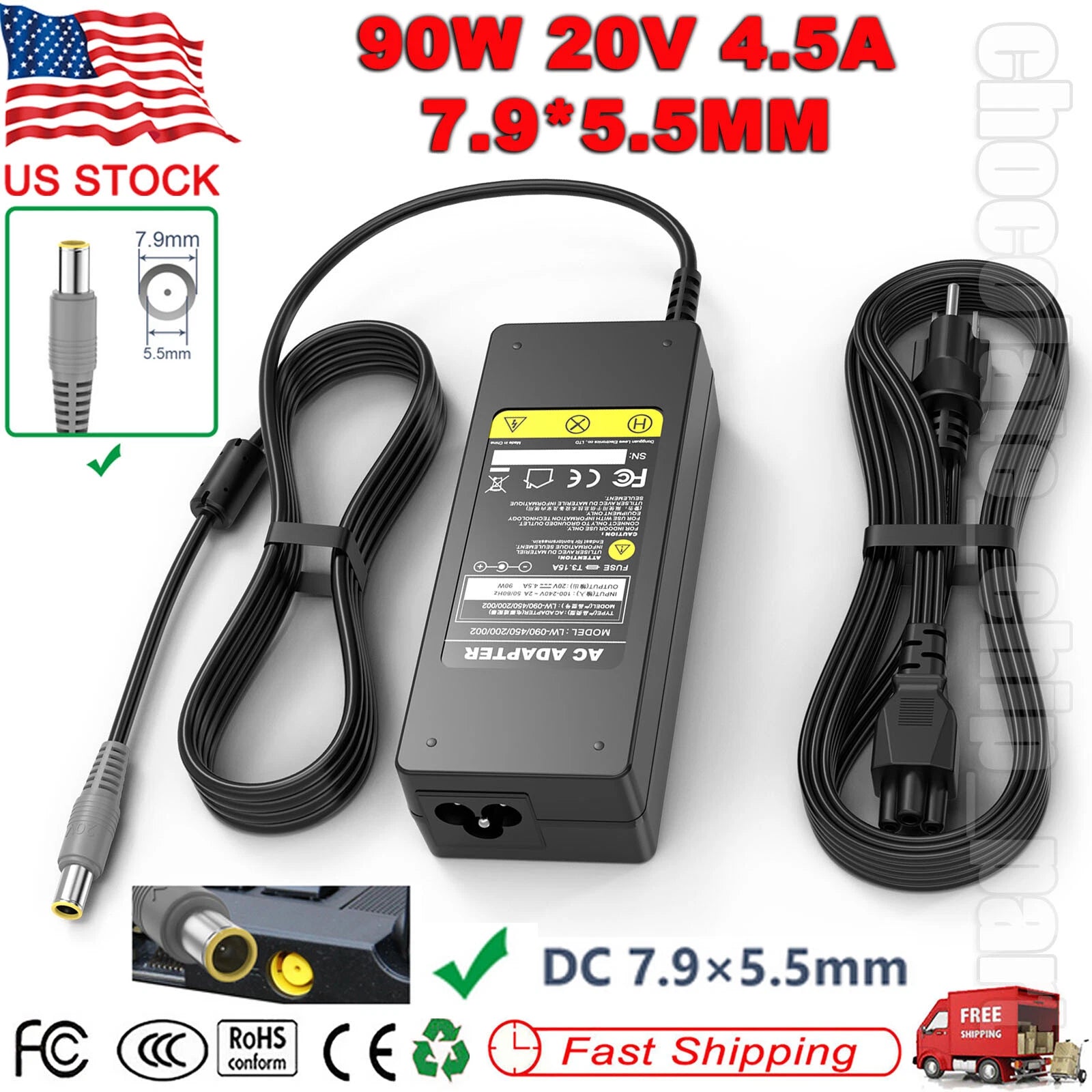 90W AC Adapter Charger For Lenovo Thinkpad T520 T520i T530i T60 T61 X220 X230