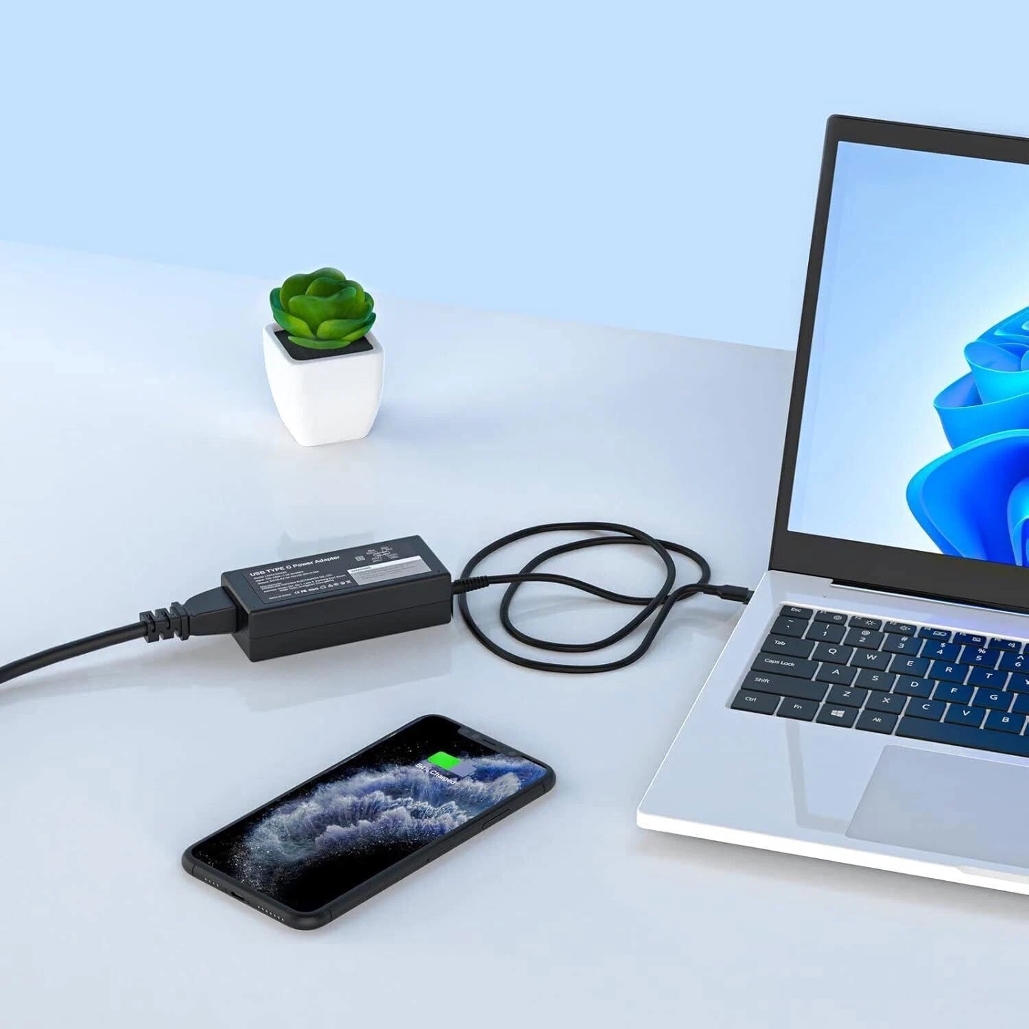 90W For Dell Laptop Charger 65W USB C Power Adapter for Dell Chromebook 3100 XPS