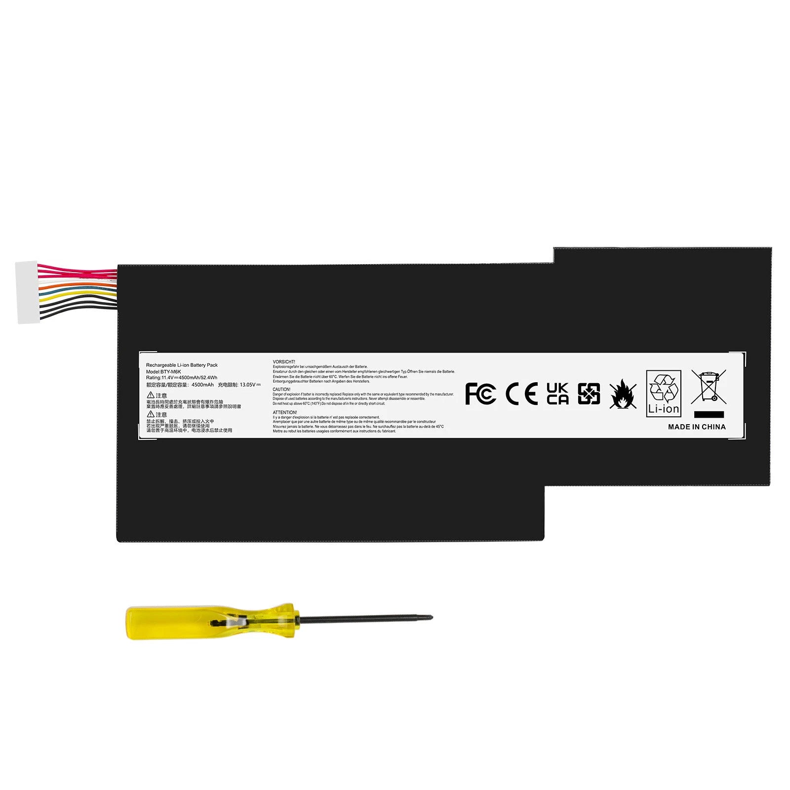 52.4Wh Battery for MSI GF63 GF65 GF75 GS63VR GS73VR MS-16R1 MS-16R2 BTY-M6K
