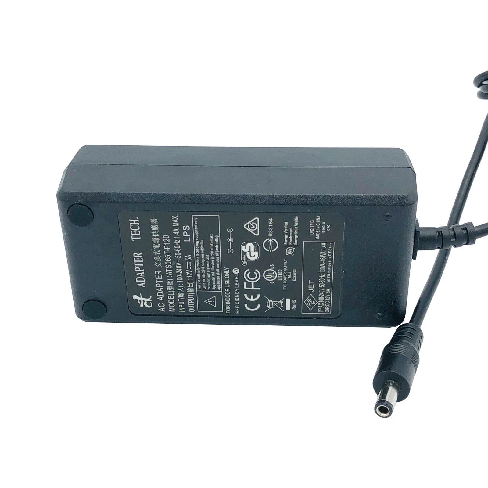 NEW Genuine AC Adapter 60W Adapter Tech ATS065T-P120 Power Supply 12V 5A OEM