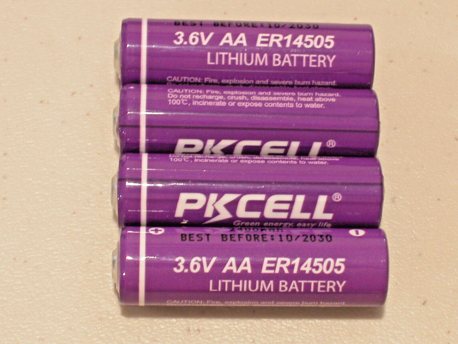 4 NEW ER14505 AA 14505 3.6v lithium battery 2400mAH 2.4Ah Li-SOCI2 PKCELL