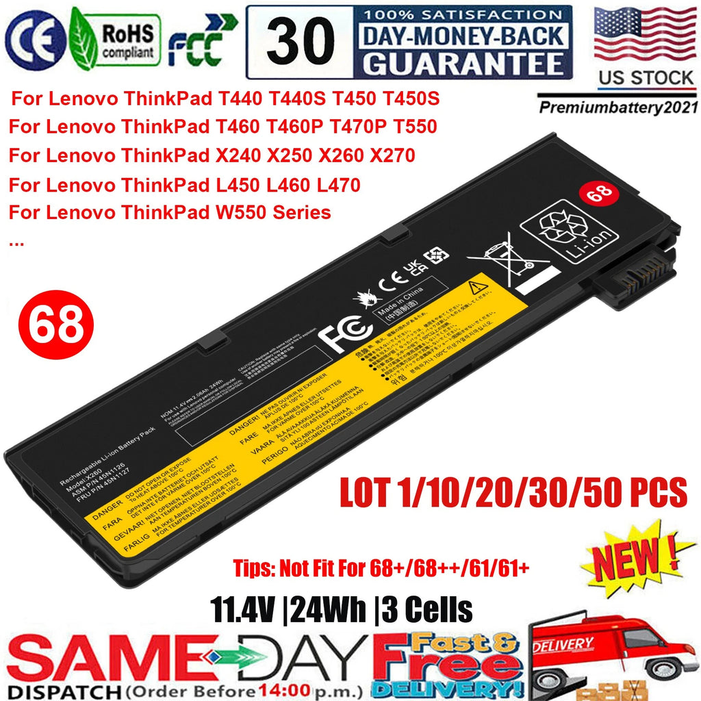 ?LOT 68 Battery for Lenovo ThinkPad T440 T440s T450 T450S X240 X260 X270 L460