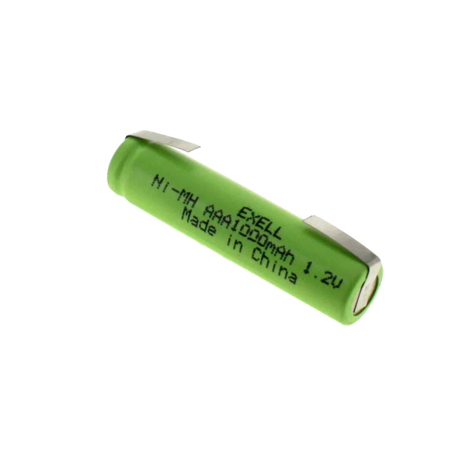 Exell 1.2-Volt Nickel-Metal Hydride Rechargeable Battery with Tabs AAA 1000 mAh