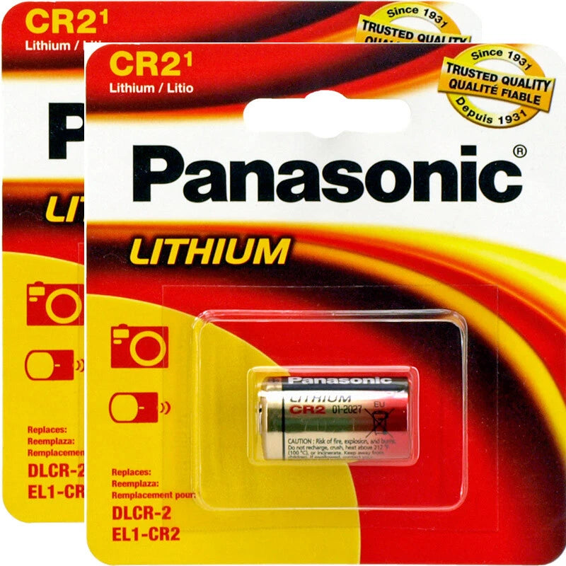 2 Pack Panasonic CR-2 CR2 Lithium 3v Lithium Battery Compatible With EL-CR2 GPCR