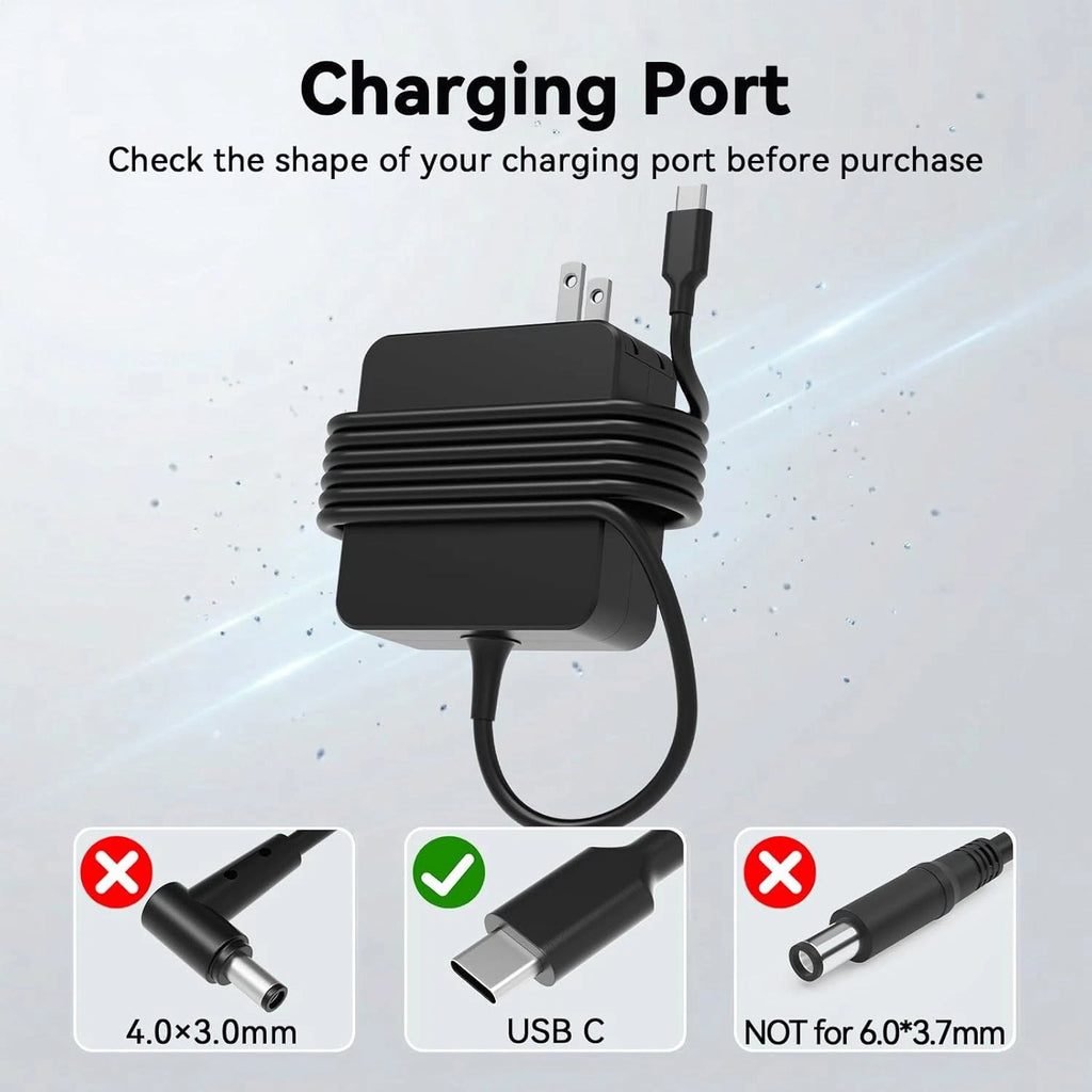 65W watt Laptop Charger Type C USB-C AC Adapter for Lenovo, Asus, MacBook pro