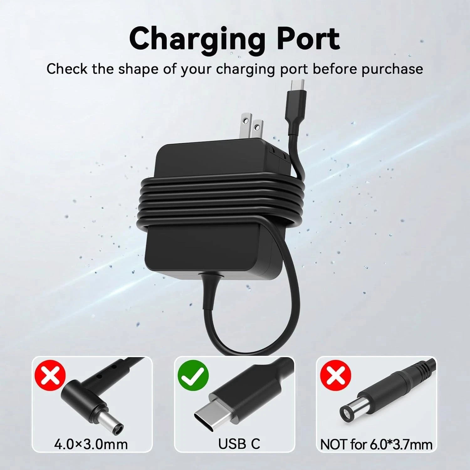 65W watt Laptop Charger Type C USB-C AC Adapter for Lenovo, Asus, MacBook pro
