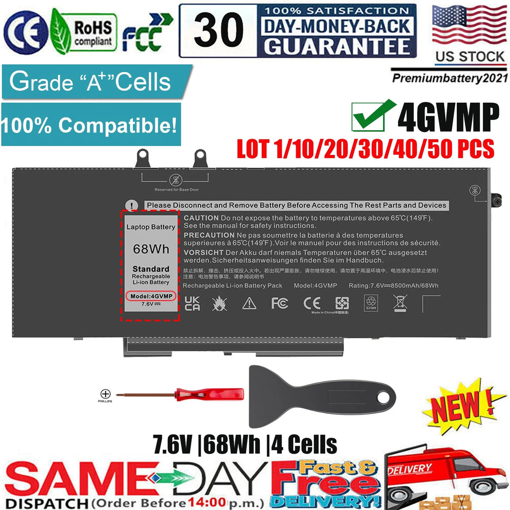 ?LOT 4GVMP Battery For Dell Latitude 5400 5500 Precision 3540 M3540 RF7WM 68Wh