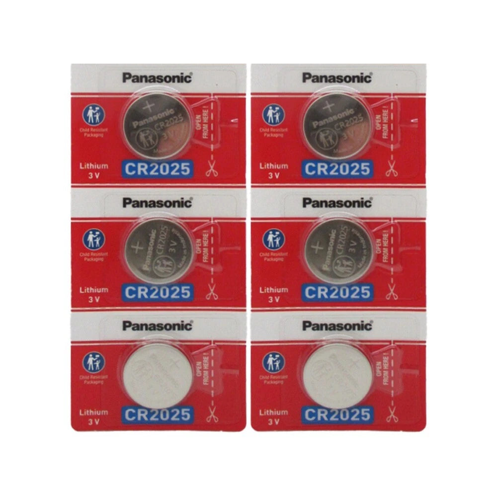 6 Pcs Fresh Panasonic Lithium ECR2025 CR2025 CR 2025 3V Batteries
