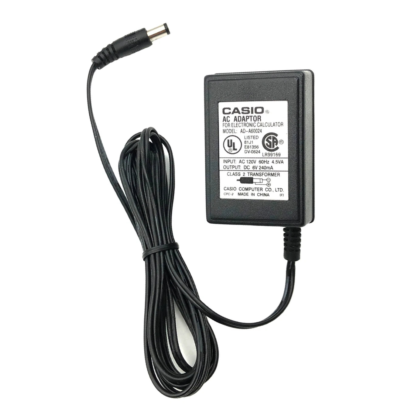 NEW Genuine Casio AD0A60024 AC Adapter For Electronic Calculator 120 Volts 60Hz