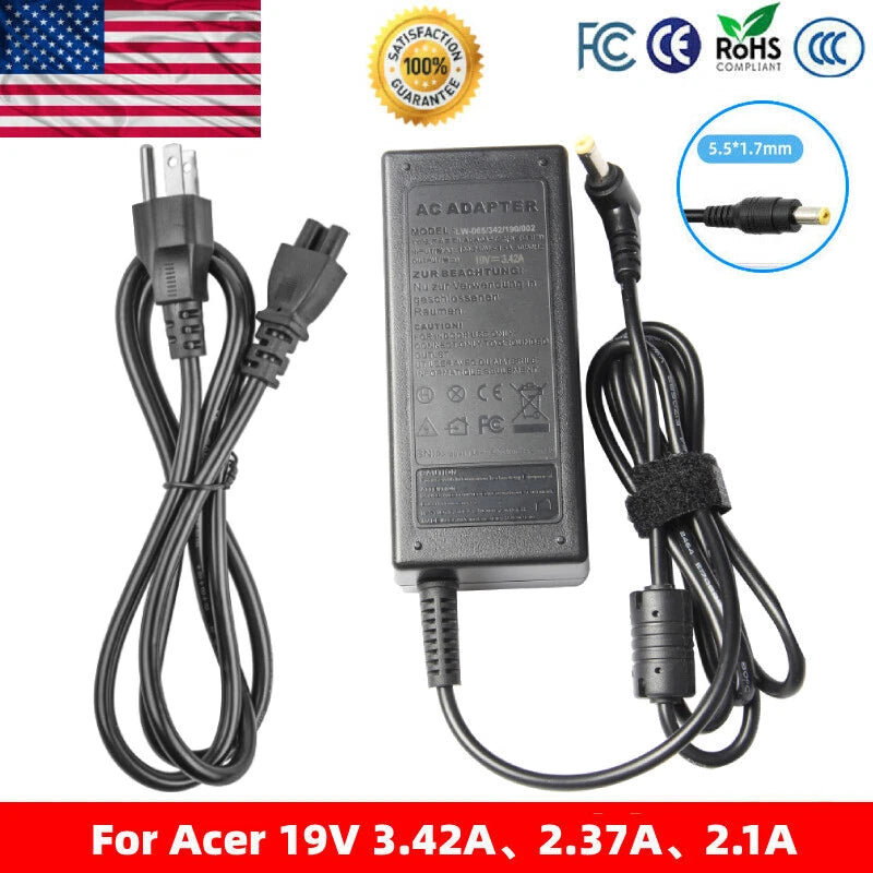 19V 3.42A 65W AC Charger For Acer Aspire 5250 5253 5336 5349 5532 5534 5552 5560