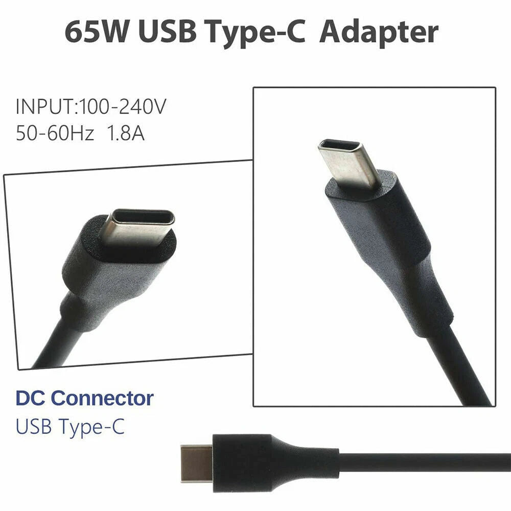 65W USB C Charger Laptop Adapter Type C Laptop Power Adapter Supply for Lenovo
