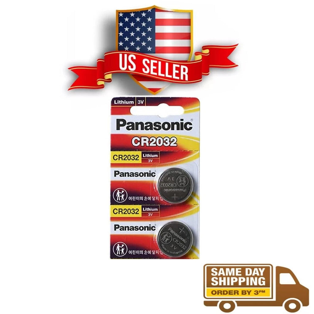 2 x SUPER FRESH Panasonic CR2032 CR 2032 Lithium Battery 3V Coin Cell Exp. 2035