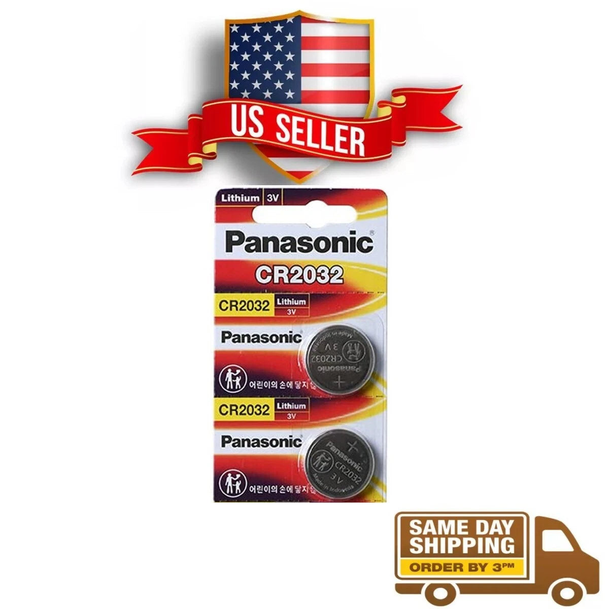2 x SUPER FRESH Panasonic CR2032 CR 2032 Lithium Battery 3V Coin Cell Exp. 2035