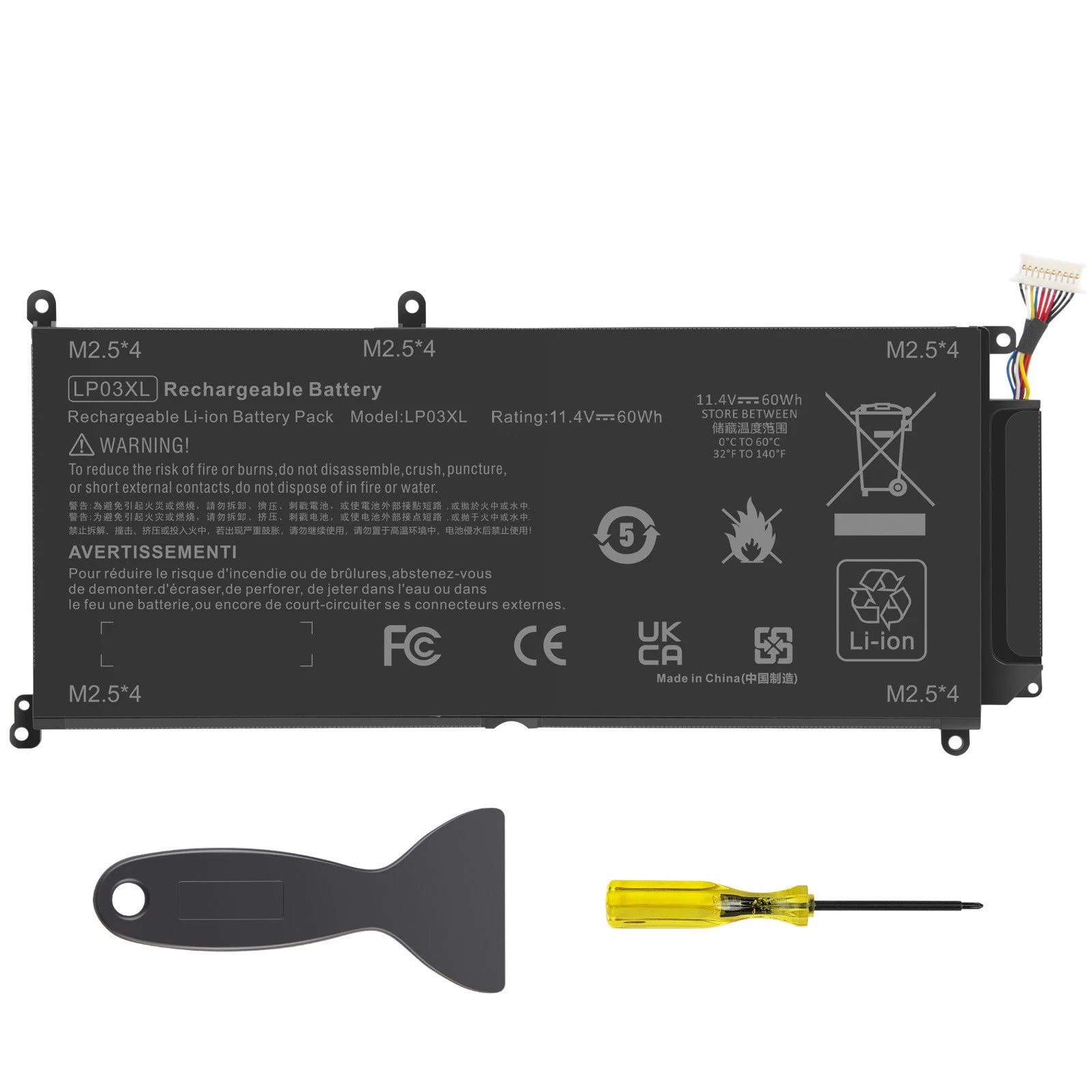 LP03XL Battery For HP Envy 15-AE000 14-J 15-AE124TX M6-P113DX TPN-C121 11.4V-60W
