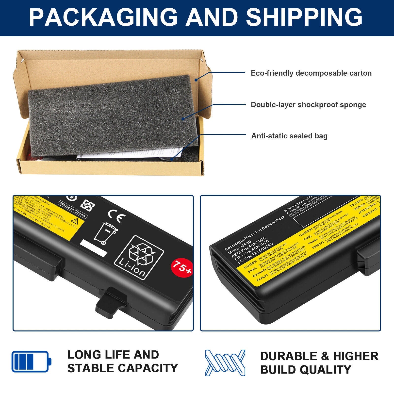 Y480 Battery For Lenovo ThinkPad Z480 G580 G480 G405 Z380 Z580 G580 G700 L116Y01