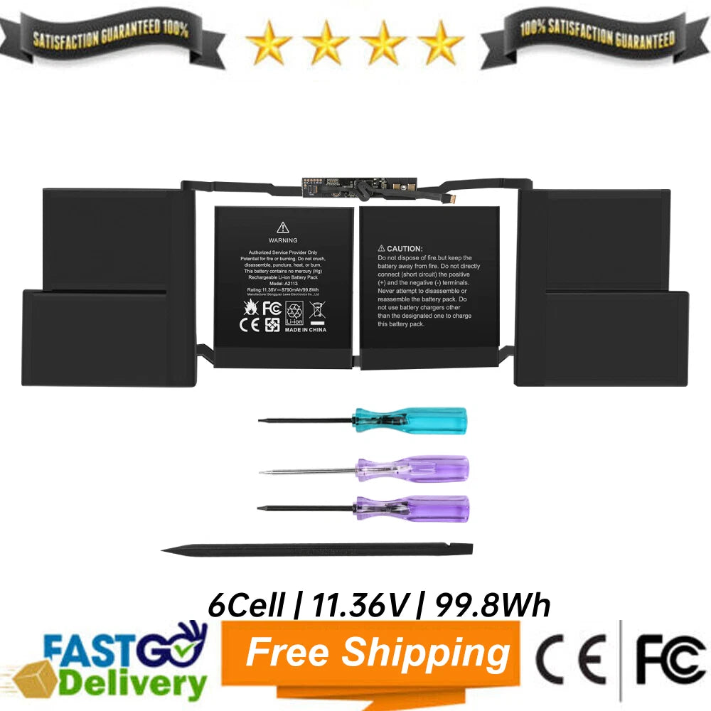 A2113 Battery for MacBook Pro Retina 16" Model A2141 2019 2020 Year 610-00533