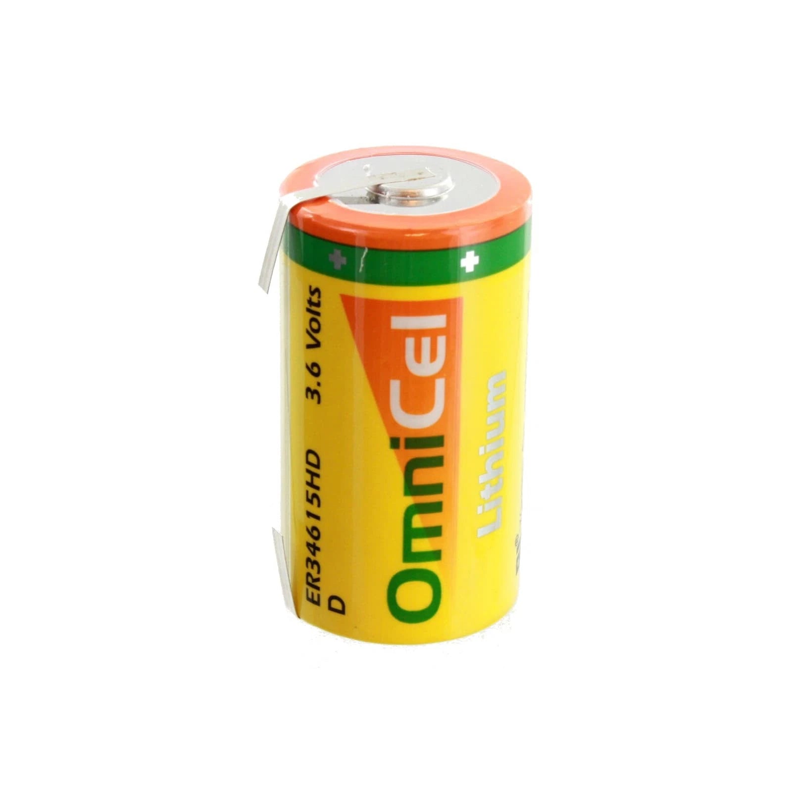 OmniCel ER34615HD/T 3.6V D LithiumThionyl Chloride Battery w/ Tabs