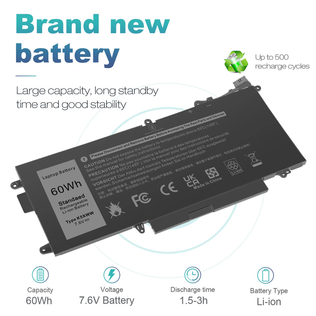 K5XWW Battery For Dell Latitude 5289 7389 7390 2in1 L3180 Series 6CYH6 71TG4