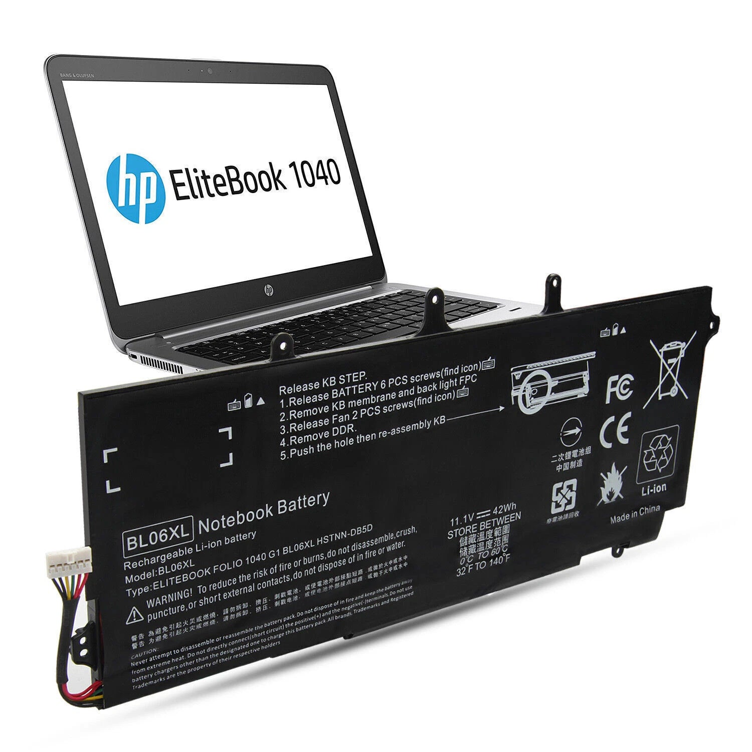 ?BL06XL Battery For HP EliteBook Folio 1040 G0 G1 G2 BL06042XL HSTNN-DB5D Series