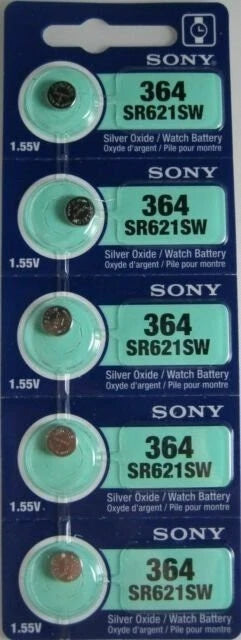 SONY 364 SR621SW watch battery japan FRESH 621 **5 PCS**