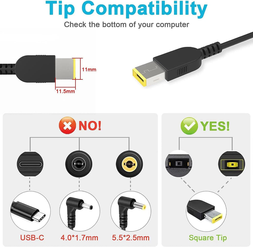 Charger For LENOVO T460 T450 X240 X250 X260 Yoga 11e 65W AC Adapter Power Supply