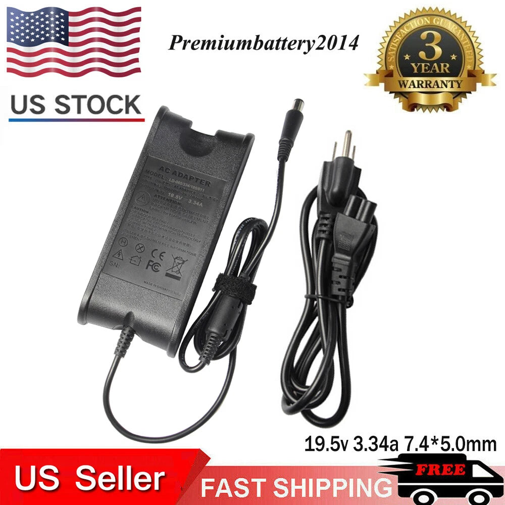 65W AC Adapter for Dell Latitude D620 D630 Studio 1735 1737 Power Cord Charger