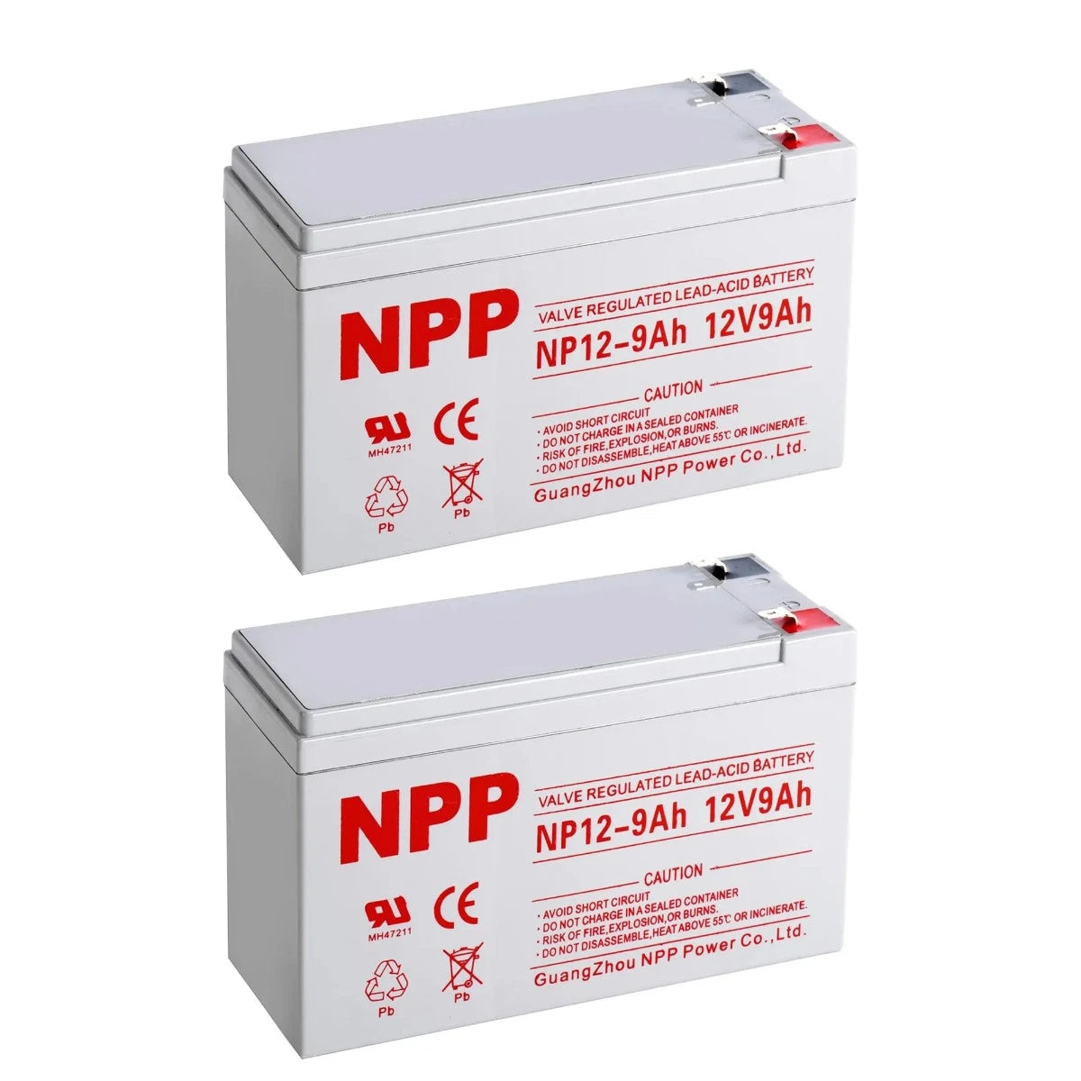 2PC NPP NP12-9Ah 12V 9Ah General Series Battery