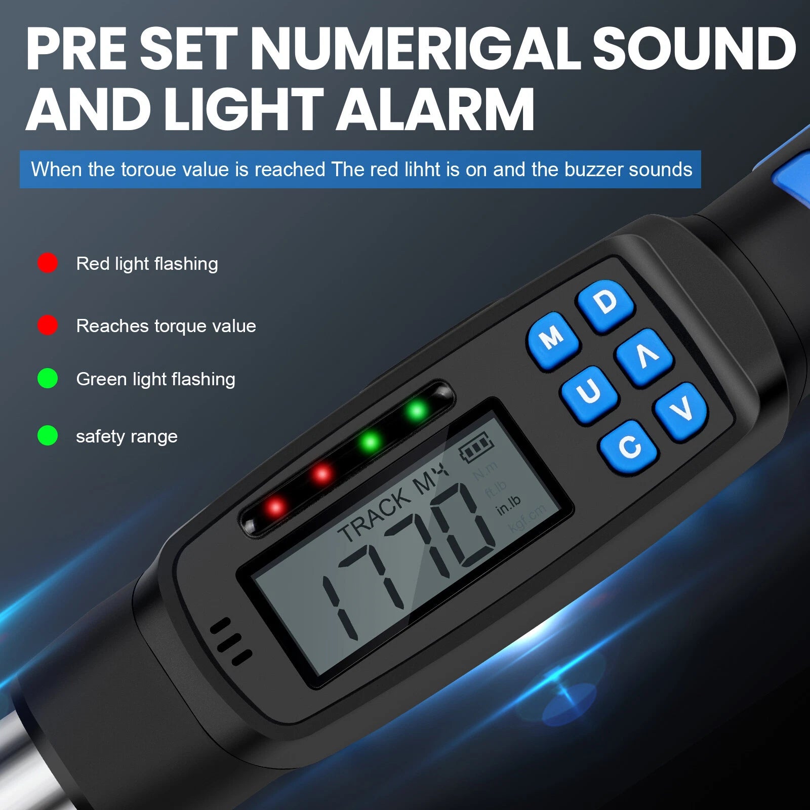 1/2'' 3/8" 1/4'' Mechanical / Digital Torque Wrench with 2*battery Adjustable