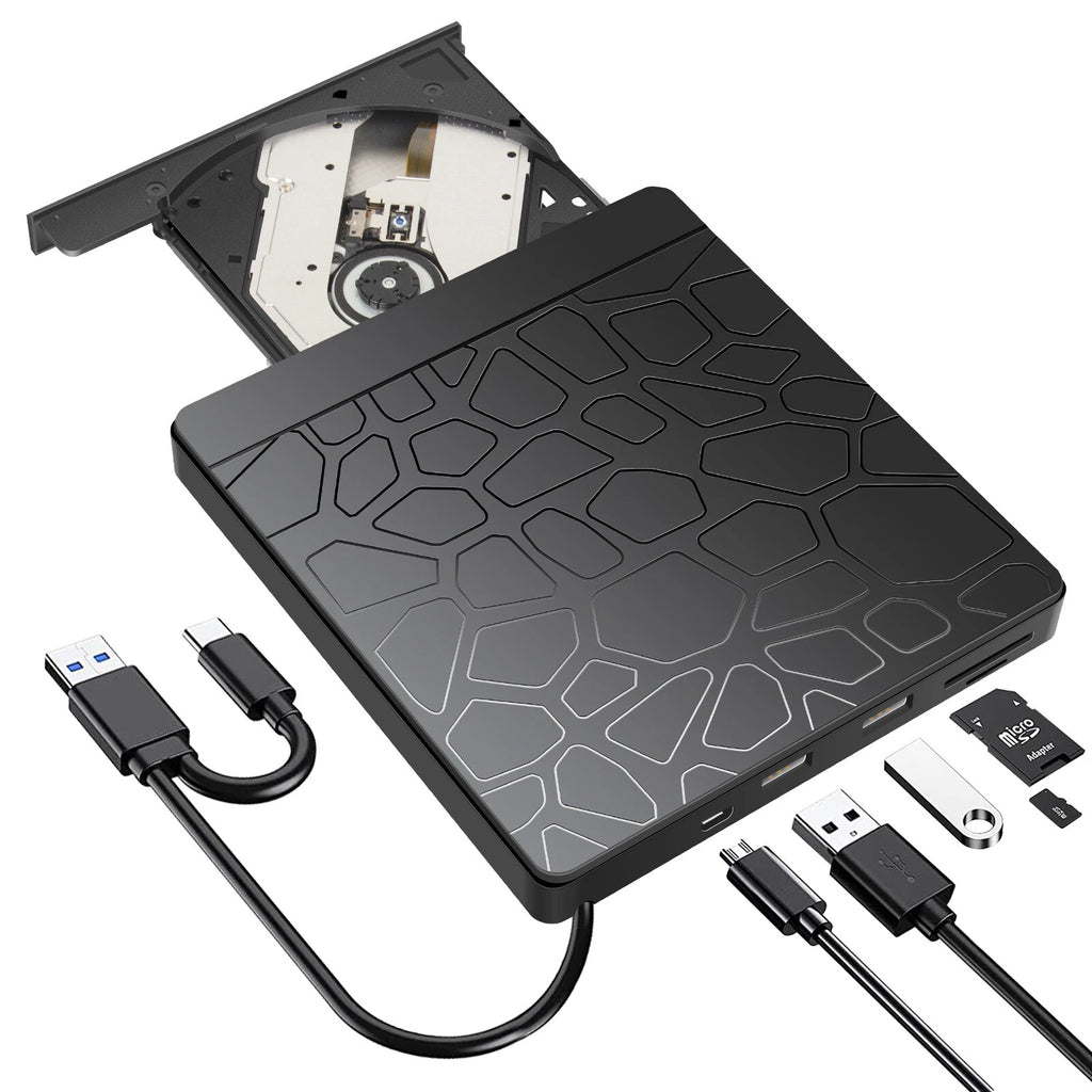 External Slim USB 3.0 CD DVD-/+RW Drive Burner Writer Hard Disk Reader Player PC
