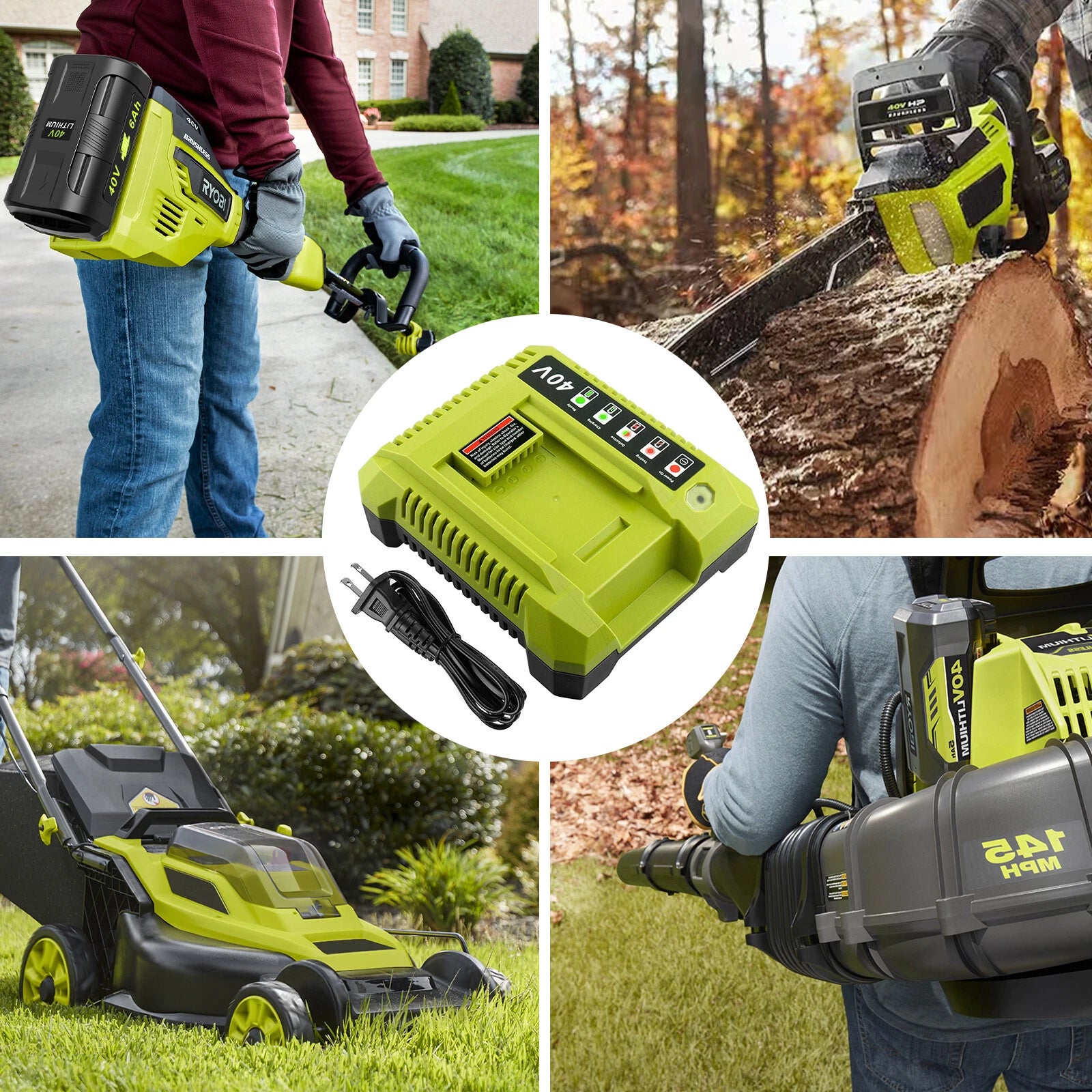 40V 6.0Ah Lithium Battery & Rapid Charger Kit for Ryobi 40 Volt Batteries New US