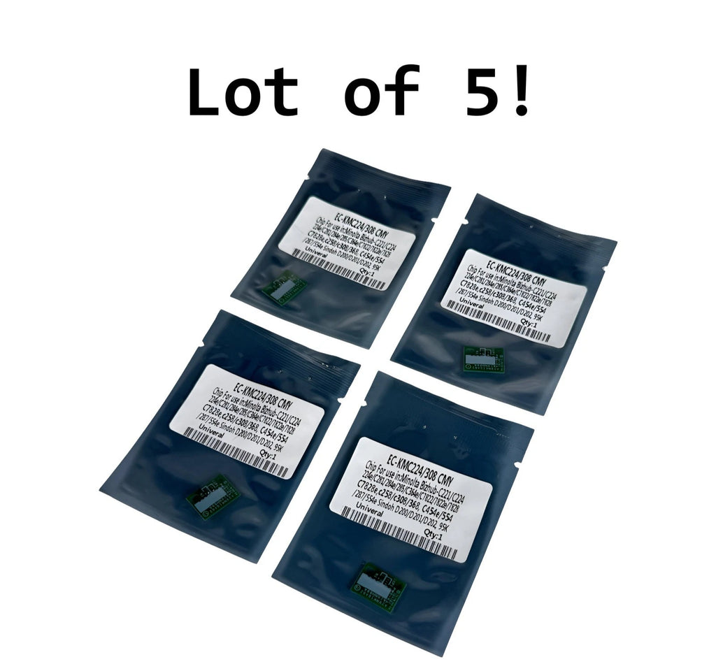 5X 4 Drum Chip (BCMY) for Konica Minolta Bizhub C224 C284 C364 C454 C554 Refill