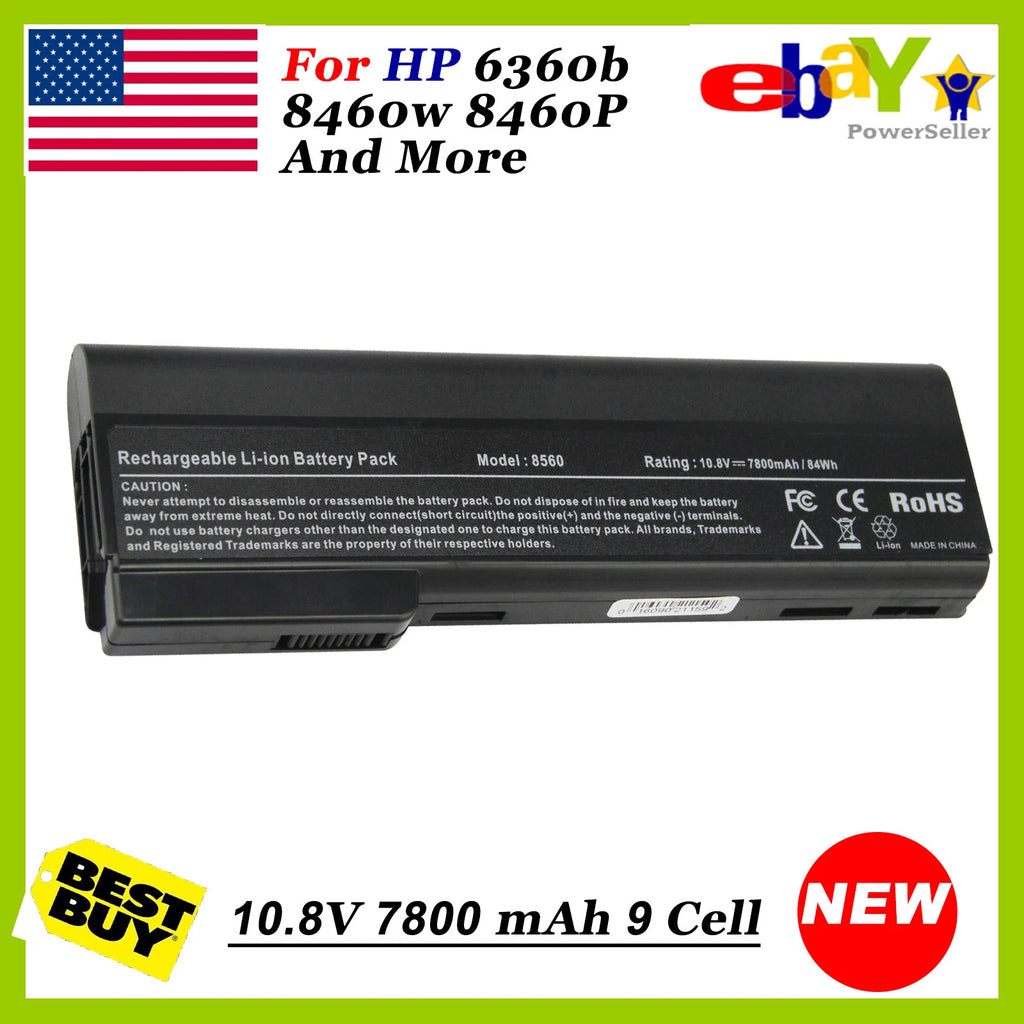 9Cell Battery for HP ProBook 6360b 6460b 6465b 6470b 6475b 6560b 6565b 6570b USA