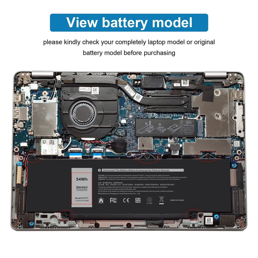 ??LOT OF R73TC Battery For Dell Latitude 3340 3440 3480 3540 3580 5340 5540 54WH