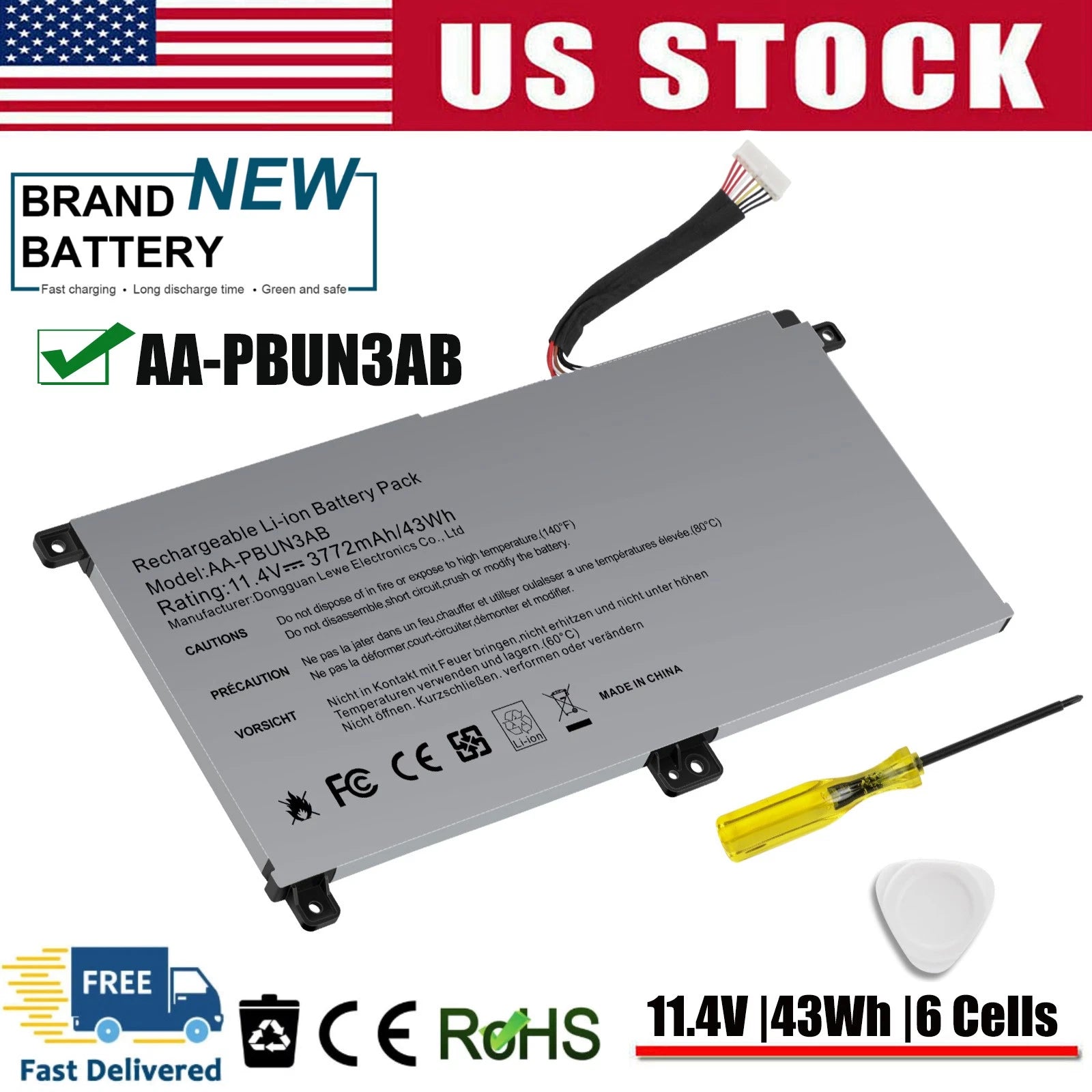 AA-PBUN3AB Laptop Battery For Samsung NP530E5M NP530E5M-X02US NP730QAA NP740U3L